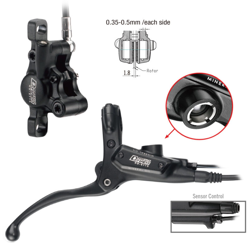 Kit Frein à Disque Hydraulique Tektro HD-E350 LH Avec Câble Capteur 1800mm - Compatible Vélo électrique